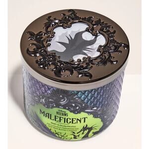 Bath & Body Works Maleficent 3 Wick Candle Disney Villains Sinister Plum Berries
